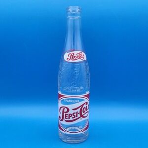 Vintage Sparkling Pepsi-Cola Glass Bottle 10‎ oz NY Temperglas Red & White Logo
